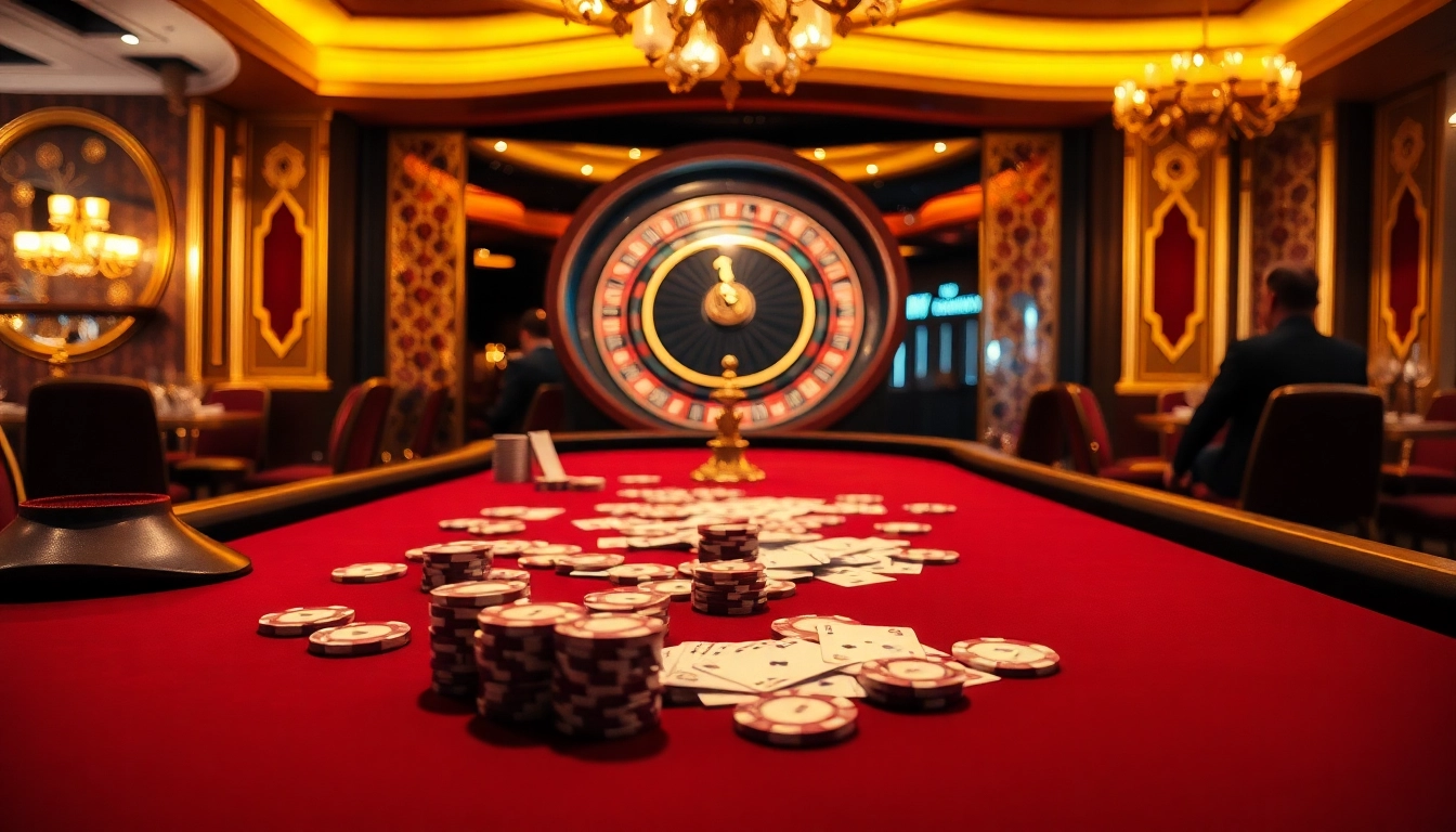 Experience the excitement at new88 com with an immersive casino setting featuring poker and roulette.