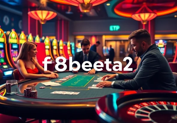 Experience the thrill of f8beta2 as players engage intensely at a luxurious poker table.