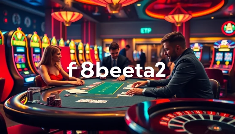 Experience the thrill of f8beta2 as players engage intensely at a luxurious poker table.